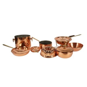 A Group of French and Dutch Copper Cookware