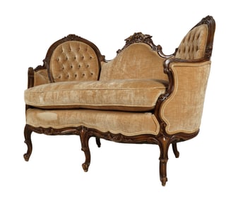 A Pair of Rococo Revival-Style Settees