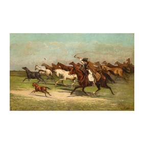 Continental School: Running Horses