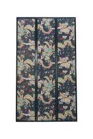An Upholstered Three-Panel Screen