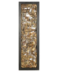 A Chinese Carved Giltwood Overdoor Panel