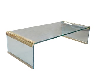 A Brass and Glass Coffee Table
