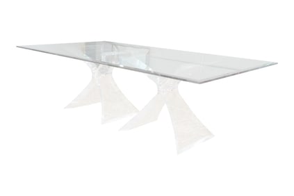 A Lion in Frost Acrylic Dining Table