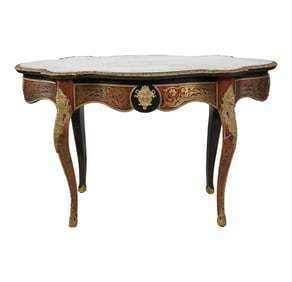 A Boulle-Style Marquetry Salon Table