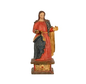 A Colonial Latin American Figure of Santa Luzia
