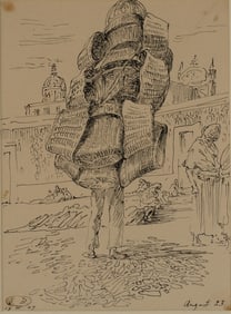 Eugene Berman, Russian 1899-1972, Basket Seller