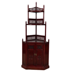 A Chinese-Inspired Corner Etagere