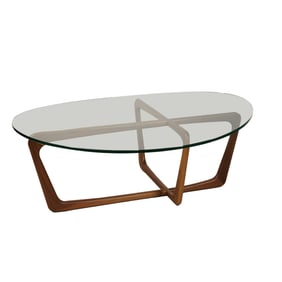 A Contemporary Wood and Glass Coffee Table