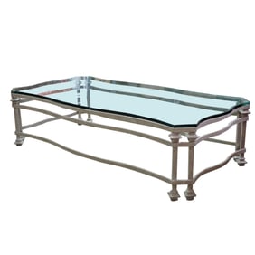 A Metal and Glass Coffee Table