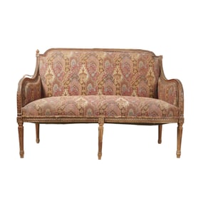 A Louis XVI-Style Carved Wood Settee