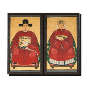 A Pair of Chinese Ancestral Portraits