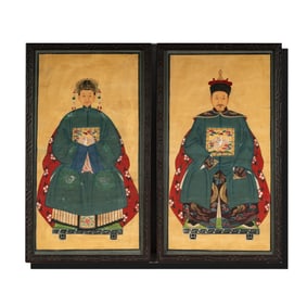A Pair of Chinese Ancestral Portraits