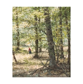 Joseph Koutachy, B. 1907, Figure in Forest Landscape