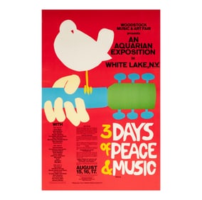 An Original Woodstock Rock Festival Poster