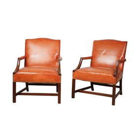 A Pair of Mahogany Armchairs