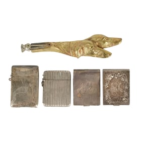 A Vintage Brass Dog-Form Cigar Cutter