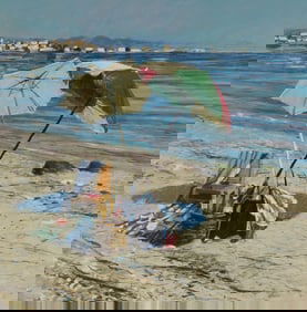 Aldo Luongo, Italian B, 1941, Beach Scene