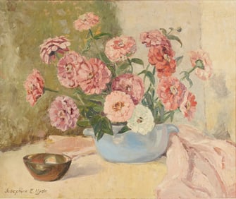 Josephine E. Hyde, California 1885 - 1965, Zinnias