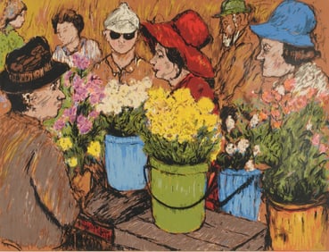 David Azuz, Israeli/French 1942-2014, Flower Market