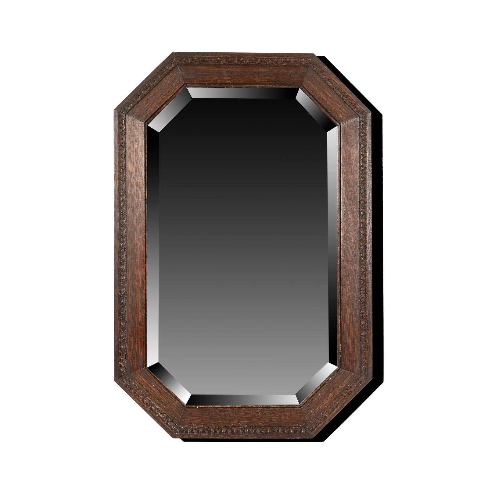 An Octagonal Carved Oak Wall Mirror (1 of 9)