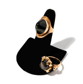Janis Paige: Two Yellow Gold Gem-set Rings