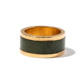 Janis Paige: 14 Karat Yellow Gold and Jade Ring