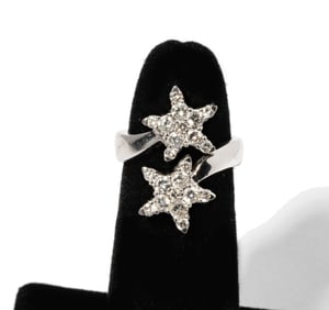 Janis Paige: 18 Karat White Gold and Diamond Shooting Star Bypass Ring