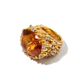 Janis Paige: 18 Karat Yellow Gold, Diamond and Citrine Ring