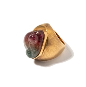 Janis Paige: 14 Karat Yellow Gold, Tourmaline Ring