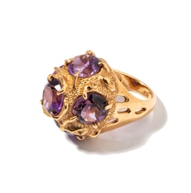 Janis Paige: 14 Karat Yellow Gold Amethyst Ring