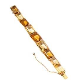 Janis Paige: 14 Karat Yellow Gold and Citrine Bracelet