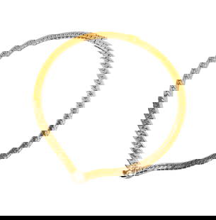 Janis Paige: Italian 14 Karat Yellow Gold Glass Necklace: set with one facteted piece of glass measuring approximately 9.25mm in diameter, necklace measuring 15 inches long by 6.60mm wide, weighing 46.5 grams; Provenance: The Estate of Janis Paige, Bel Air
