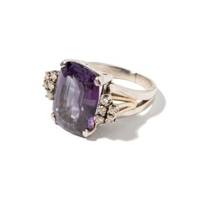 Janis Paige: A Platinum, Diamond and Synthetic Purple Sapphire Ring
