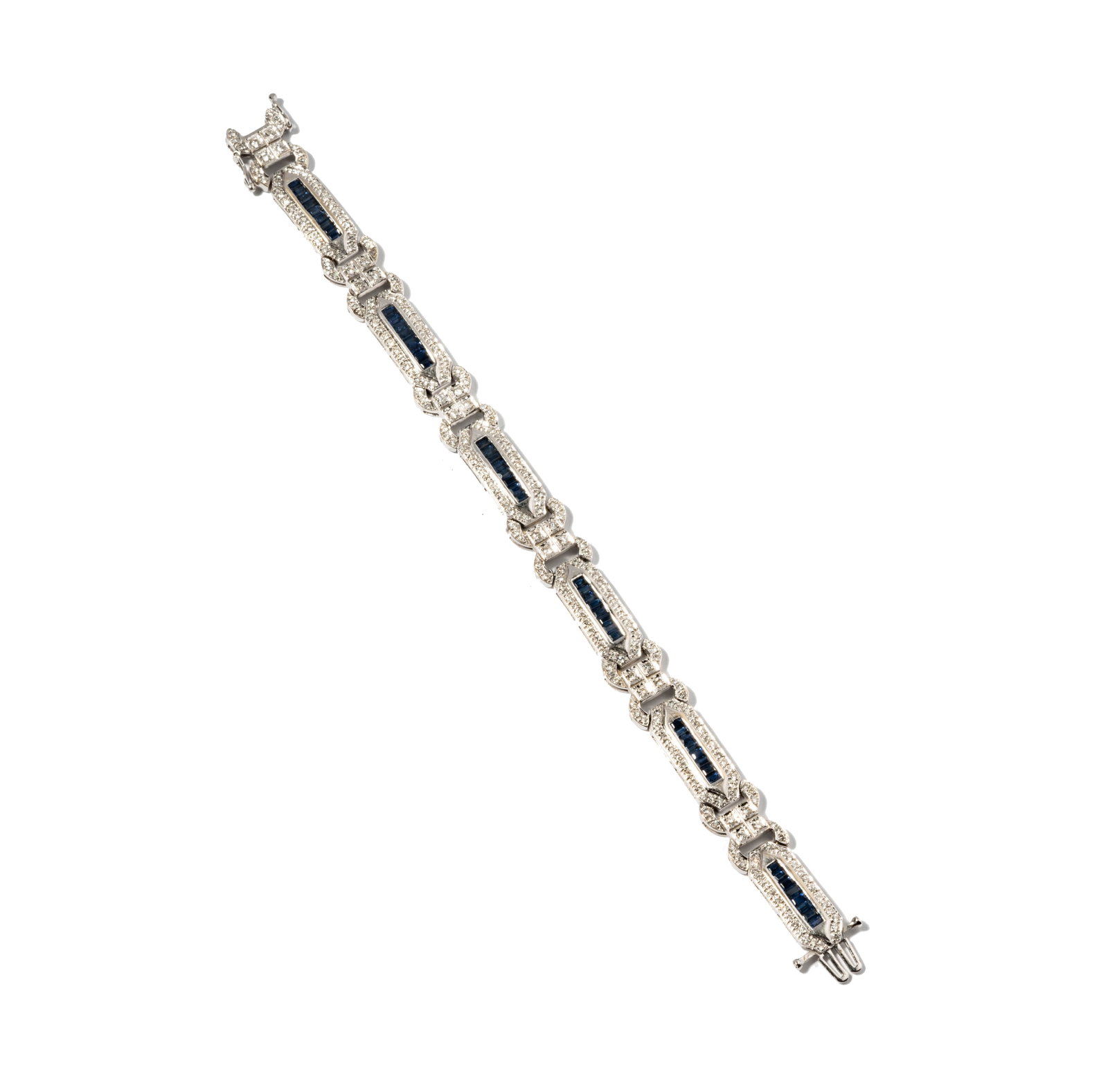 Janis Paige: 18 Karat White Gold Diamond and Sapphire Bracelet (1 of 7)