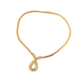 Janis Paige: Italian 14 Karat Yellow Gold Diamond Necklace