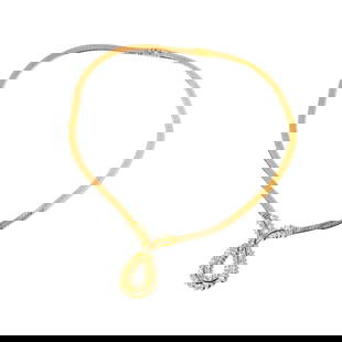 Janis Paige: Italian 14 Karat Yellow Gold Diamond Necklace: set with 61 diamonds[I-J/SI-I1] weighing approximately 2.90 carats; measuring 15-3/4 inches long by 4.50mm wide, weighing 27 grams; Provenance: The Estate of Janis Paige, Bel Air CA,