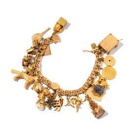 Janis Paige: 14 Karat Yellow Gold Charm Bracelet
