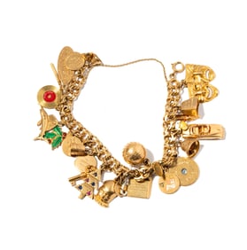 Janis Paige: 14 Karat Yellow Gold Charm Bracelet