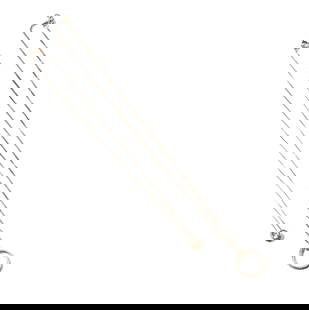 Janis Paige: Two Sterling Chains With Glass Pendant and 18 Karat White Gold and Diamond Pendant: one chain measuring 19 inches long and another measuring 15 inches long; Provenance: The Estate of Janis Paige, Bel Air CA,