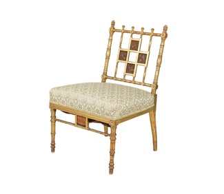 Janis Paige: An Aesthetic Movement Giltwood Slipper Chair
