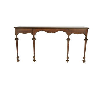 Janis Paige: A Mahogany Wall-Mounted Console Table: 20th century 30 x 60 x 15 in. (76.2 x 152.4 x 38.1 cm.) Provenance: The Estate of Janis Paige, Bel Air CANotes: This item does not qualify for in-house shipping. Please see our preferred shippers