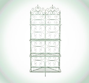 Janis Paige: A Green-Painted Metal Baker's Rack