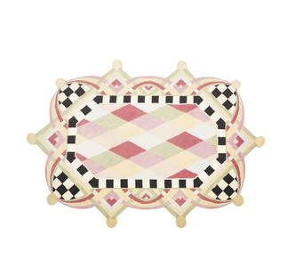 Janis Paige: A MacKenzie-Childs Rug 9' x 6'6": wool on cotton 9' x 6'6" Provenance: The Estate of Janis Paige, Bel Air CA