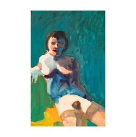 Paul Wonner, 1920-2008, Seated Nude, Anniversary Gift from Ray Gilbert