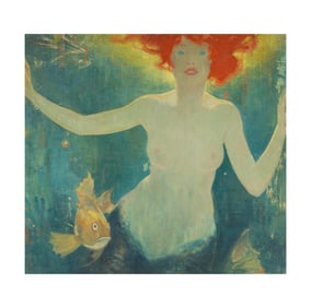 Janis Paige: Art Deco Mermaid with Fish
