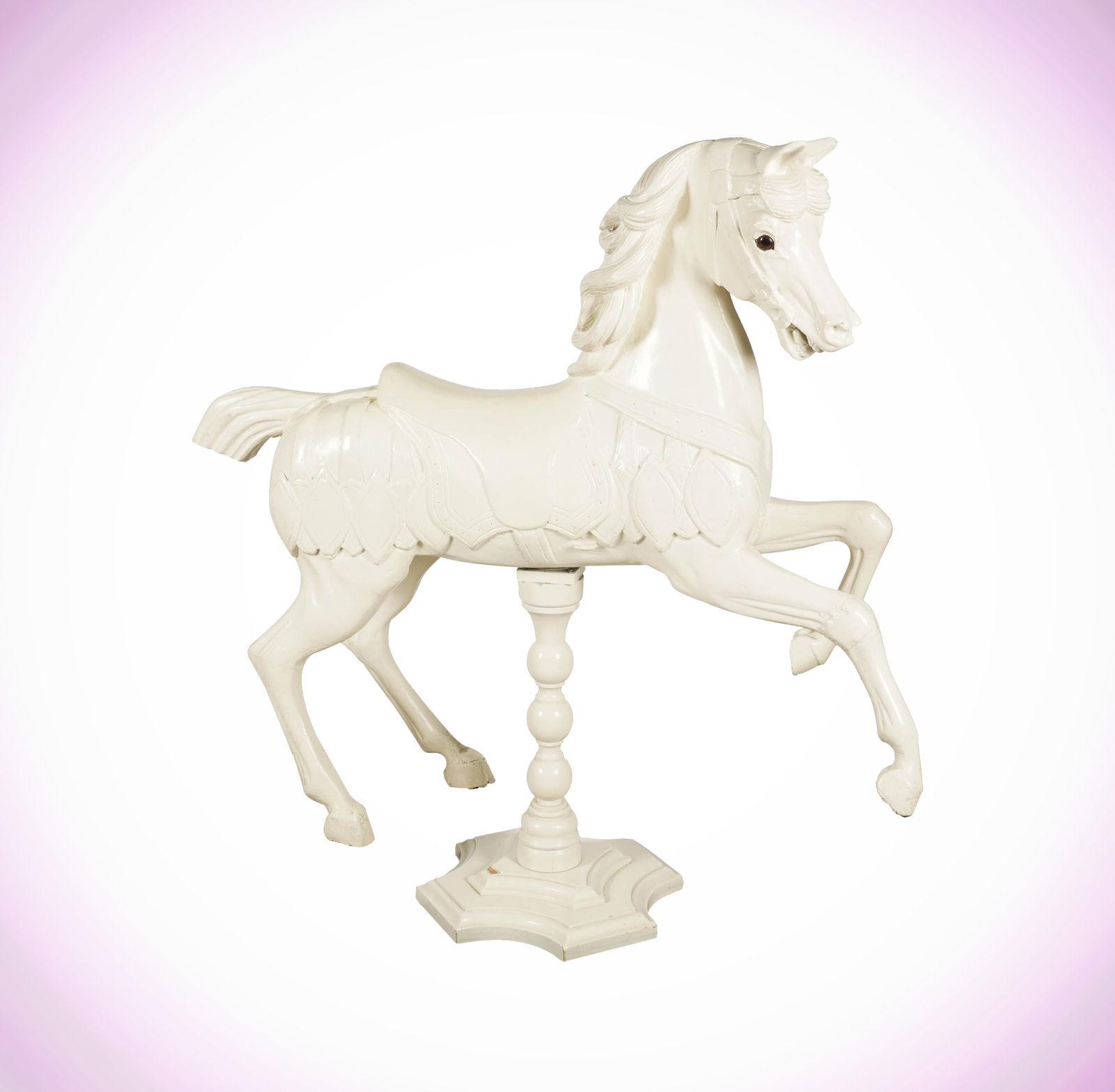 Janis Paige: A Josef Hubner White-Painted Carved Wood Carousel Horse (1 of 10)