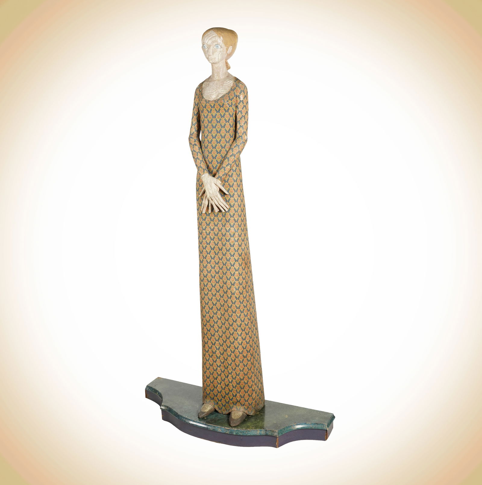 Janis Paige: Francois Brochet, French, 1925-2001, Standing Figure of a Woman: Francois Brochet French 1925-2001 Standing Figure of a Woman painted wood 1967; signed and dated to back of figure's neck 70 in. (177.8 cm.) high Provenance: The Estate of Janis Paige, Bel Air CA, pur