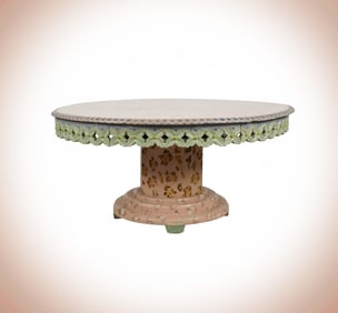 Janis Paige: A Painted Wood Round Coffee Table