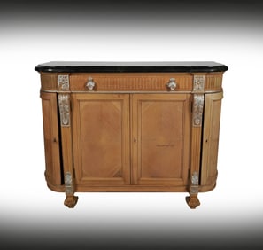 Janis Paige: A Marble-Top Side Cabinet