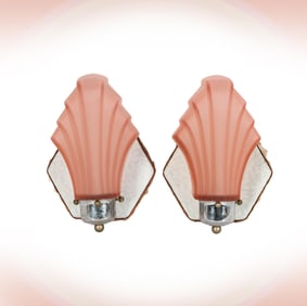 Janis Paige: A Pair of Deco Pink Glass Wall Sconces